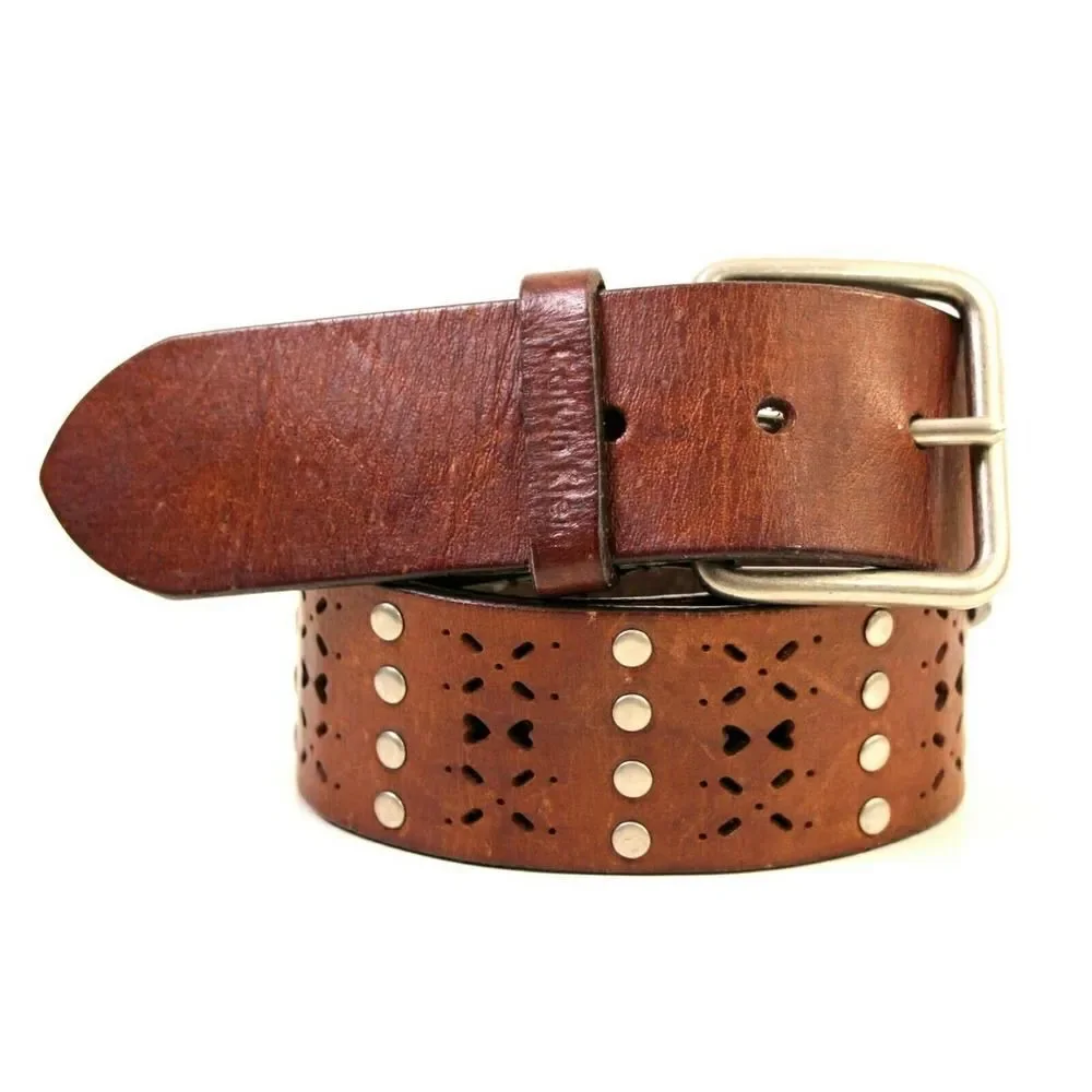 Calvin Klein BROWN REAL LEATHER 1 3/4